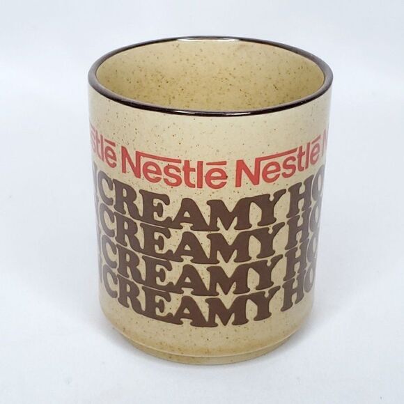 Vintage Nestle Hot Cocoa Mug Advertising Rich 'N Creamy Hot Cocoa Brown Japan - Picture 3 of 7